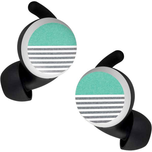 Teal and Grey Stripes Google Pixel Buds Skin